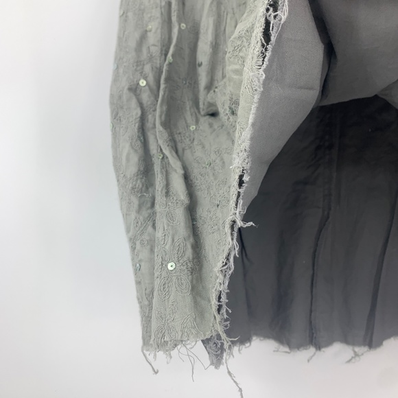 Fossil womens 4 skirt cotton sequins layered frayed hems romantic boho cottage - Picture 4 of 10